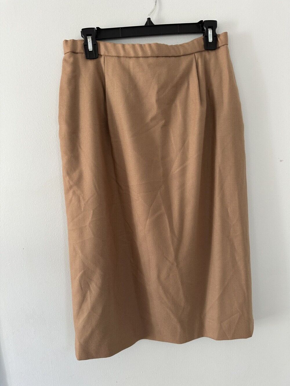 Pendleton 100% Virgin Wool Skirt Neutral Brown Size 12 Made In USA
